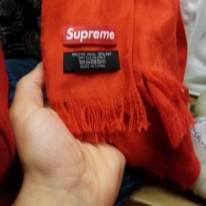 Red fuck jacquard print supreme scarf